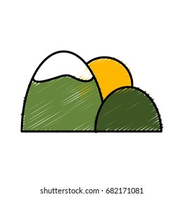 mountains and sun icon