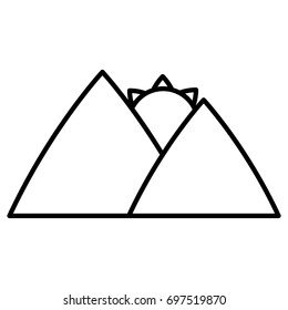 mountains and sun icon