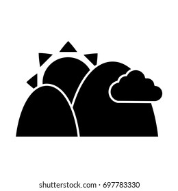 mountains and sun icon