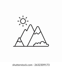 mountains sun icon sign vector