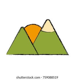 Mountains and sun icon vector illustration graphic design