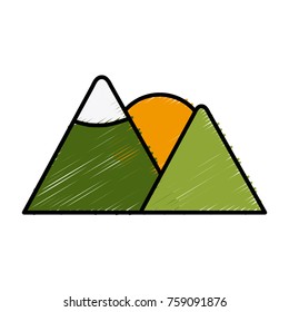 Mountains and sun icon vector illustration graphic design