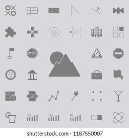 Mountains sun icon. web icons universal set for web and mobile