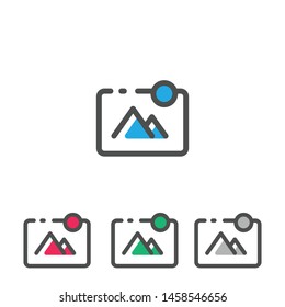 Mountains and sun line icon. linear style sign for mobile concept and web design. Mountain landscape outline vector icon. Nature symbol, logo illustration. Pixel perfect vector graphics