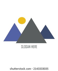 Mountains and Sun logo vector