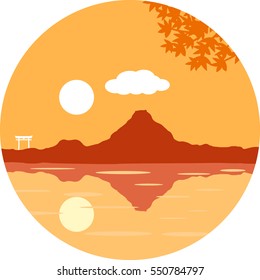 Mountains in the sun set