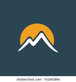 Mountains sun symbol
