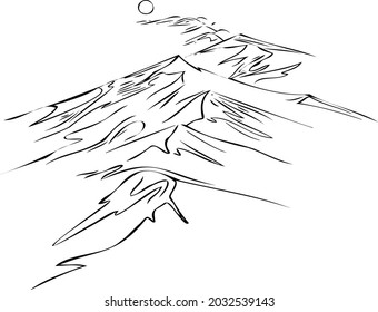 mountains, sun vector illustration .