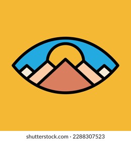 Mountains and sunrise graphic illustration vector art t-shirt design