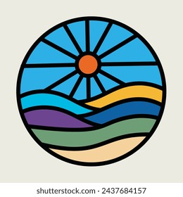 Mountains and sunrise graphic illustration vector art t-shirt design