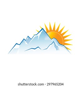 Mountains sunset logo