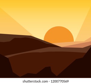 mountains sunset natural landscape