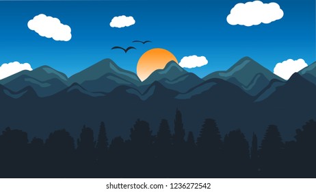The mountains. Sunset in the mountains. Sunrise in the mountains.