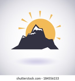 Mountains symbol. Vector icon, emblem