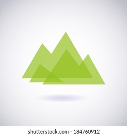 Mountains symbol. Vector icon, emblem