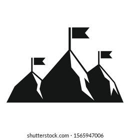 Mountains Target Icon Simple Illustration Mountains Stock Vector ...