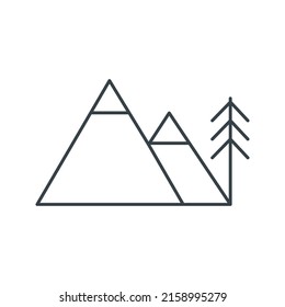 Mountains thin line icon. Element of simple icon for websites, web design, mobile app, info graphics. Thin line icon for website design and development, app development on white background