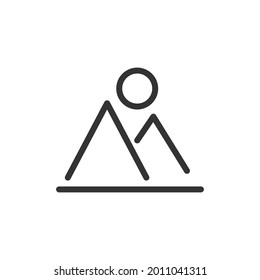 Mountains thin line icon. Symbol in trendy outline style. Premium design for web and apps. Perfect for UI. 