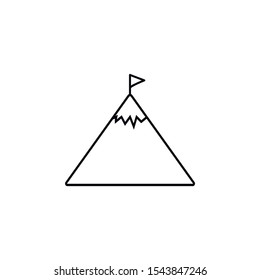 Mountains Thin Line Vector Icon. Flat icon isolated on the white background. Editable EPS file. Vector illustration.