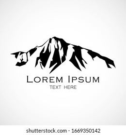 Mountains top winter landscape vector illustration