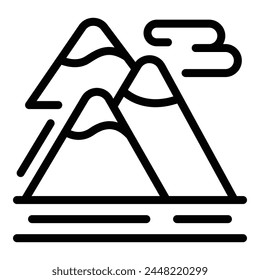 Mountains travel icon outline vector. Swiss country. Flag design landscape