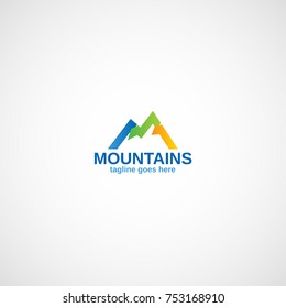 Mountains travel logo.