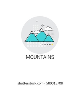 Mountains Travel Tourism Climbing Icon Vector Illustration