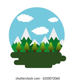 mountains tree forest sky day scene