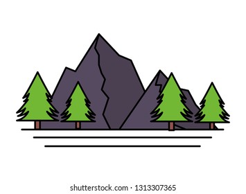 mountains tree pine