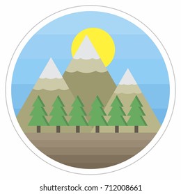Mountains and Trees Icon