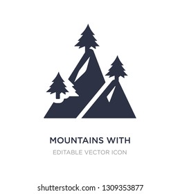 mountains with trees icon on white background. Simple element illustration from Nature concept. mountains with trees icon symbol design.