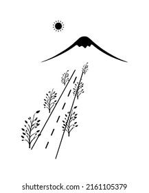 mountains and trees icon vector illustration logo template