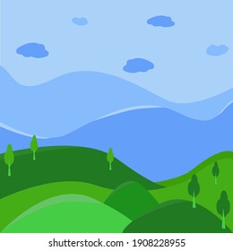 Nature Landscape Background Cuted Flat Design Stock Vector (Royalty ...