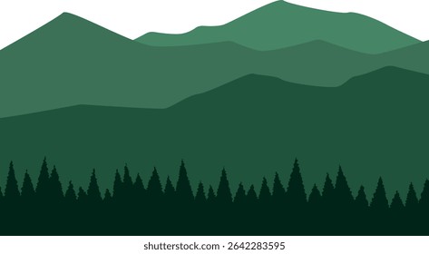 Mountains Trees Vector is a nature-inspired design combining mountain peaks and forest silhouettes, perfect for outdoor, adventure, or wilderness-themed visuals.
