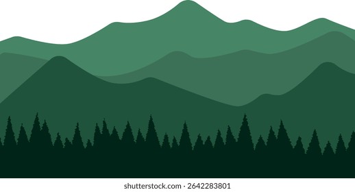 Mountains Trees Vector is a nature-inspired design combining mountain peaks and forest silhouettes, perfect for outdoor, adventure, or wilderness-themed visuals.
