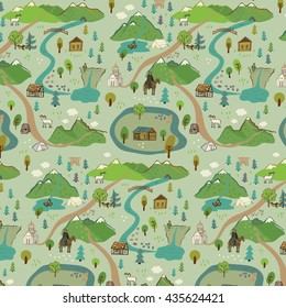 mountains trip vector pattern