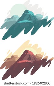 mountains in two color options