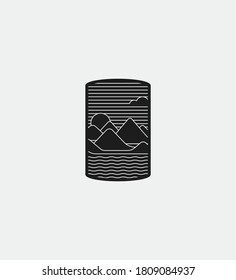 Mountains urban hipster logo icon sign symbol vector illustration isolated objecton white background