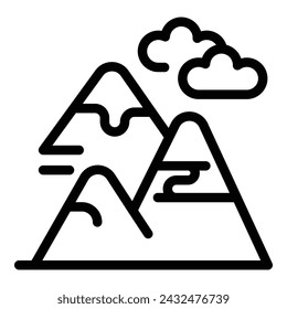 Mountains vacation icon outline vector. Winter sport. Sledding tubing cold