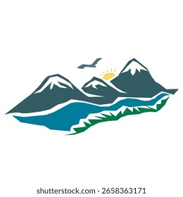 Montañas ilustrador de Arte vectorial de alta calidad