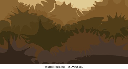 Fundo vetorial das montanhas. Arte de paisagem minimalista com escova de aquarela e textura de linha de ouro. Ilustração do vetor do papel de parede da arte abstrata.