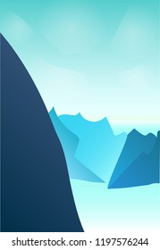 mountains. Vector background with polygonal landscape illustration. flat design. vector illustration