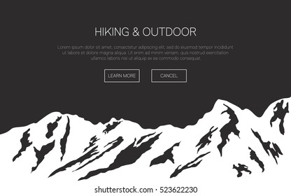 Mountains vector background. Travel concept for web and advertising. Outdoor illustration.