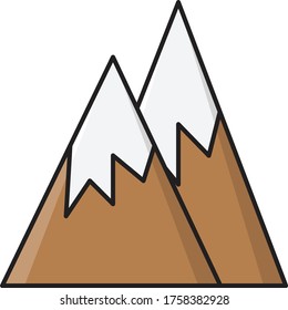 icono de color plano vectorial de las montañas 