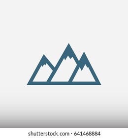 mountains vector flat pictograph line icon stock design illustration