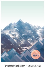 Mountains, vector geometric illustration consisting of triangles