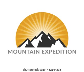  Mountains vector icon.