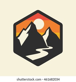 Mountains vector icon.