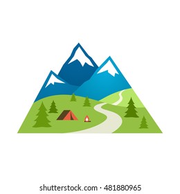 Mountains vector icon.