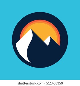 Mountains vector icon.